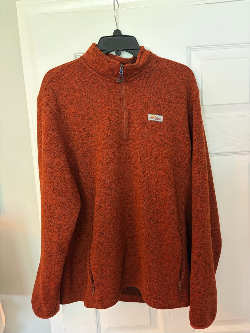 Orvis Men’s Rust Orange Quarter-Zip Fleece Pullover